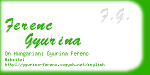 ferenc gyurina business card